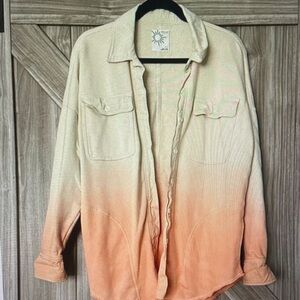 aerie Cream to Peach Ombre Button-Up Jacket